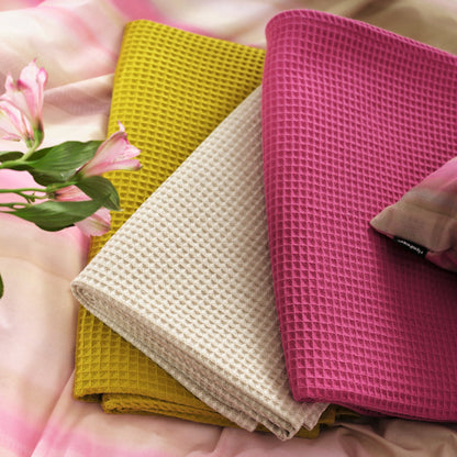 Toalla Waffle 100% algodón Fucsia