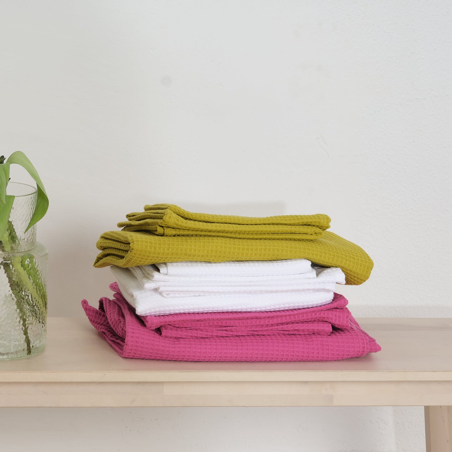 Toalla Waffle 100% algodón Fucsia