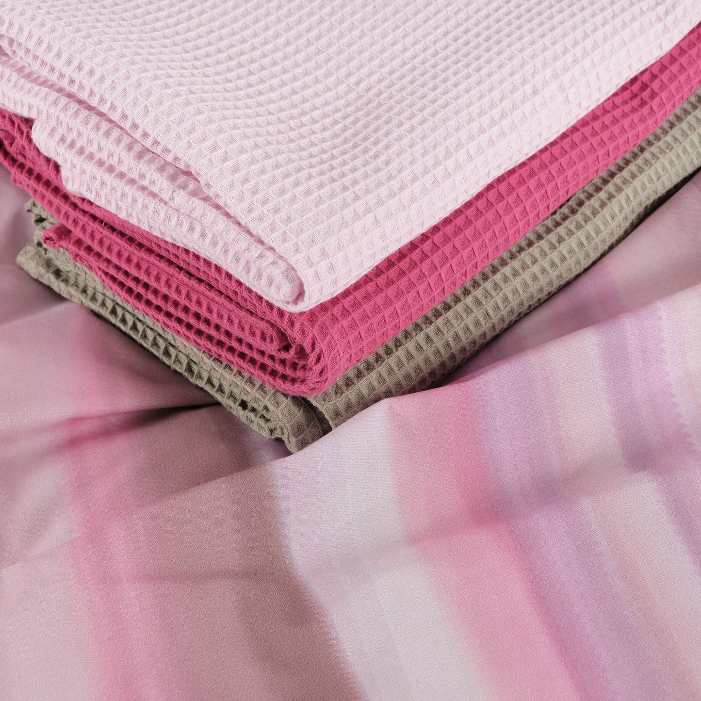 Toalla Waffle 100% algodón Rosa Palo